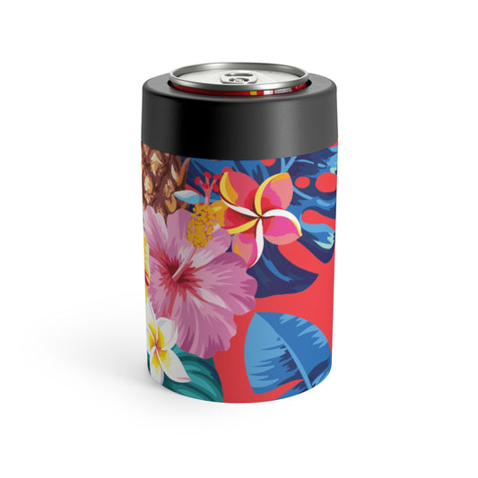 Red Floral Can Holder