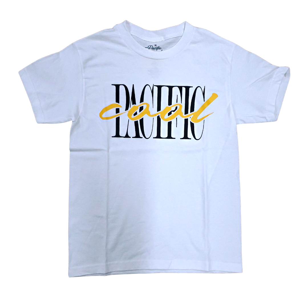 Pacific Cool - Script White & Yellow Tee