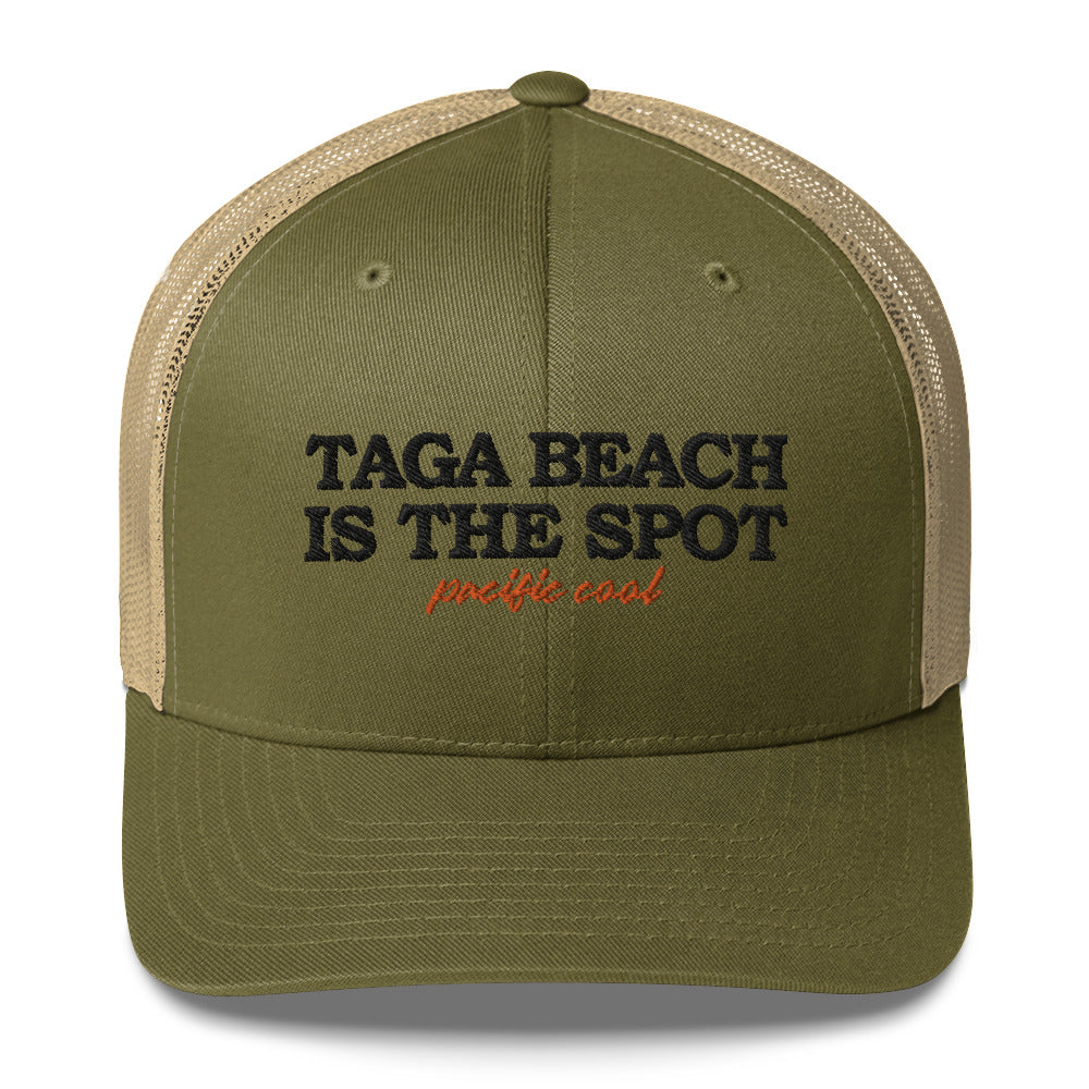 Taga Beach Trucker Hat (Moss / Black)