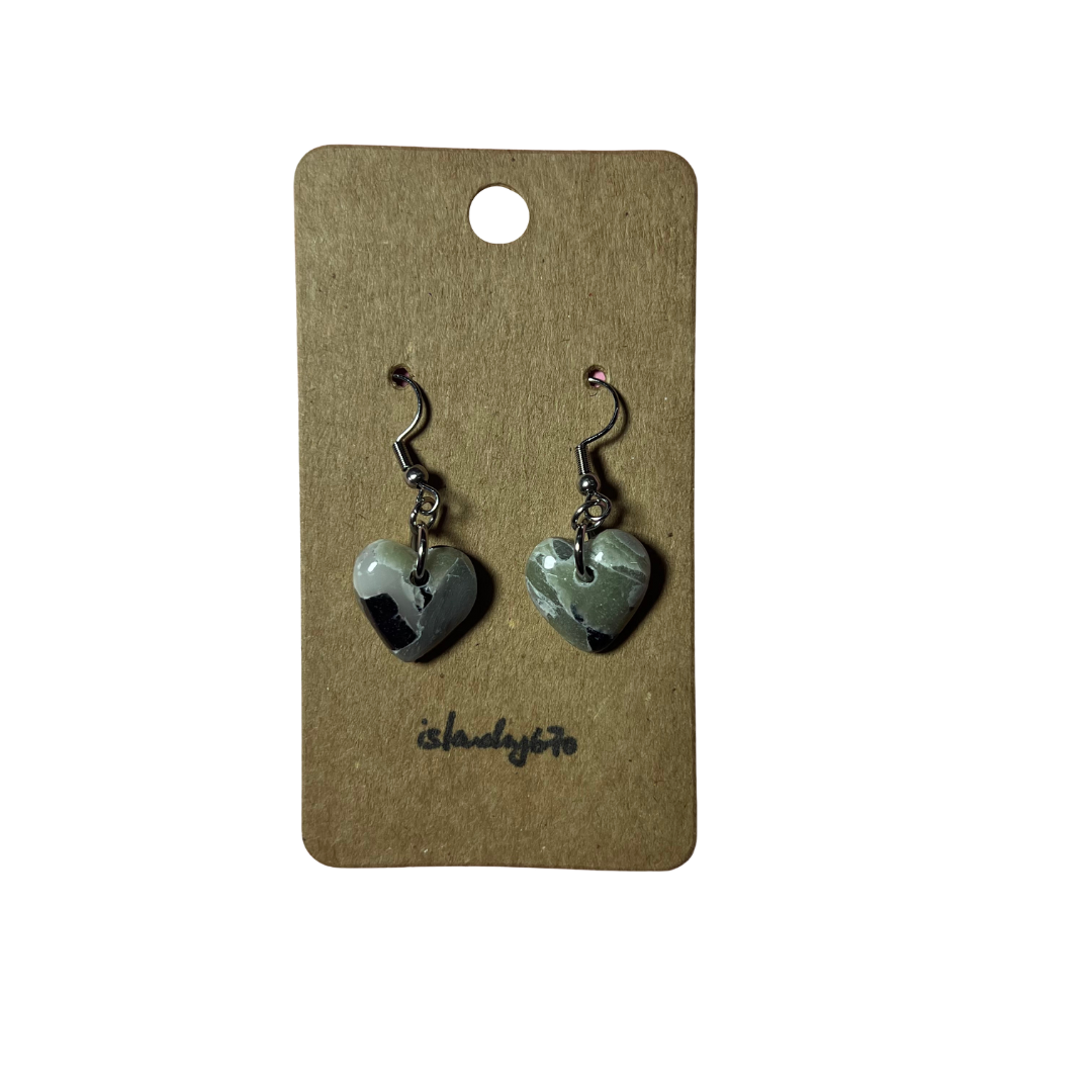 Islandry670 - Marbled Heart Earrings