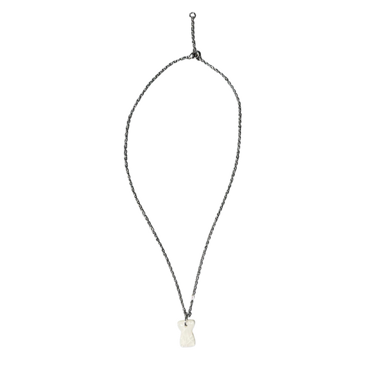 Islandry670 - Marbled White Latte Stone Necklace